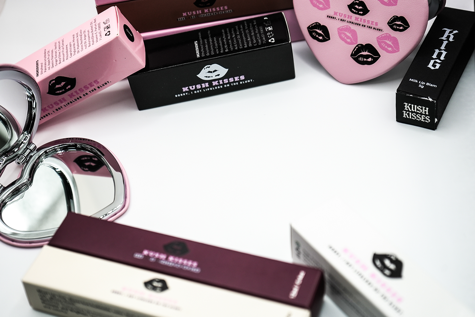 Kush Kisses brand - moisturizing lip gloss packaging